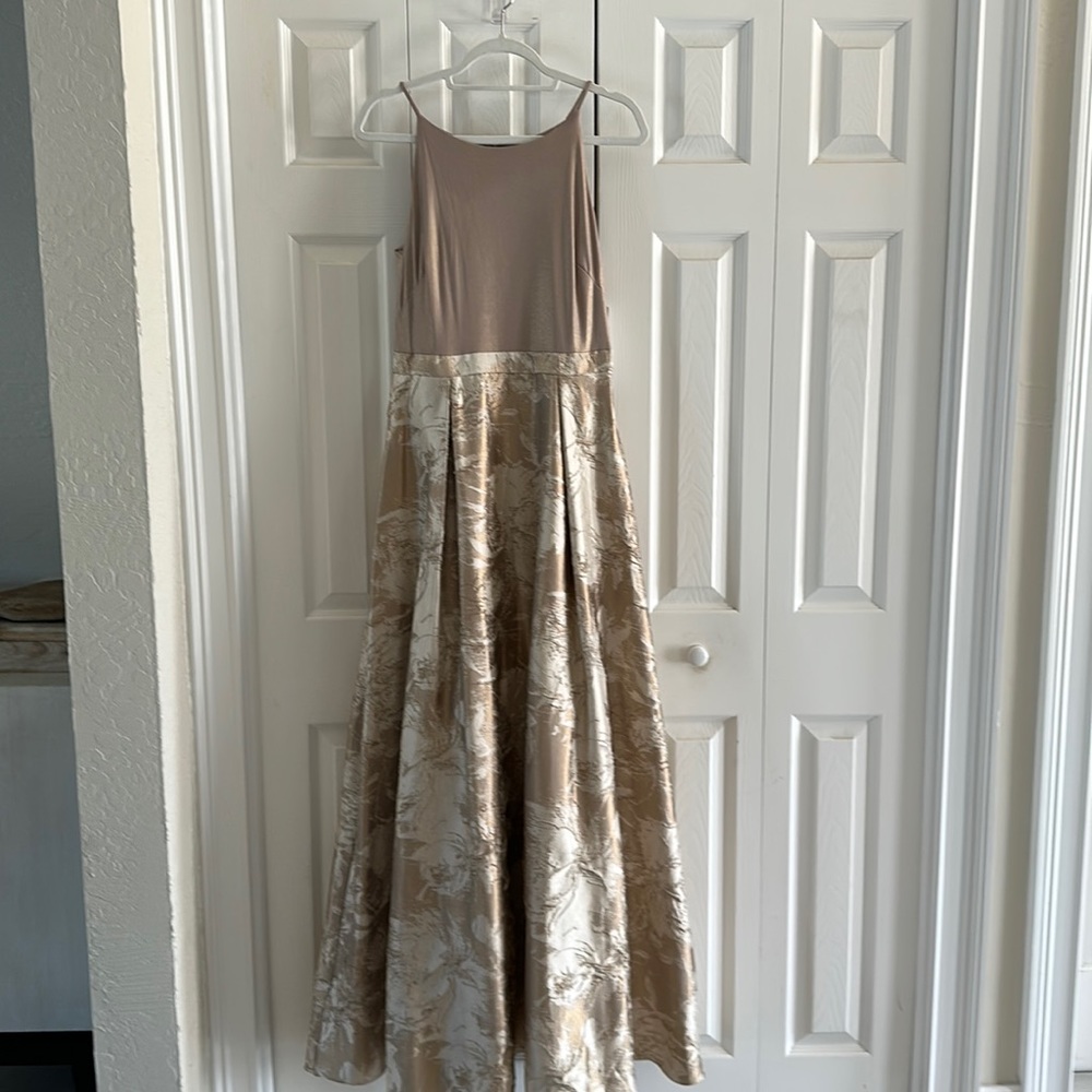 Aidan Mattox Gold maxi dress